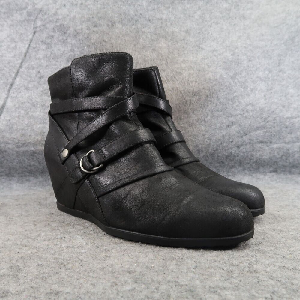Baretraps Shoes Womens 11 Bootie Wedge Fashion Comfort Classic Tainya Black Zip